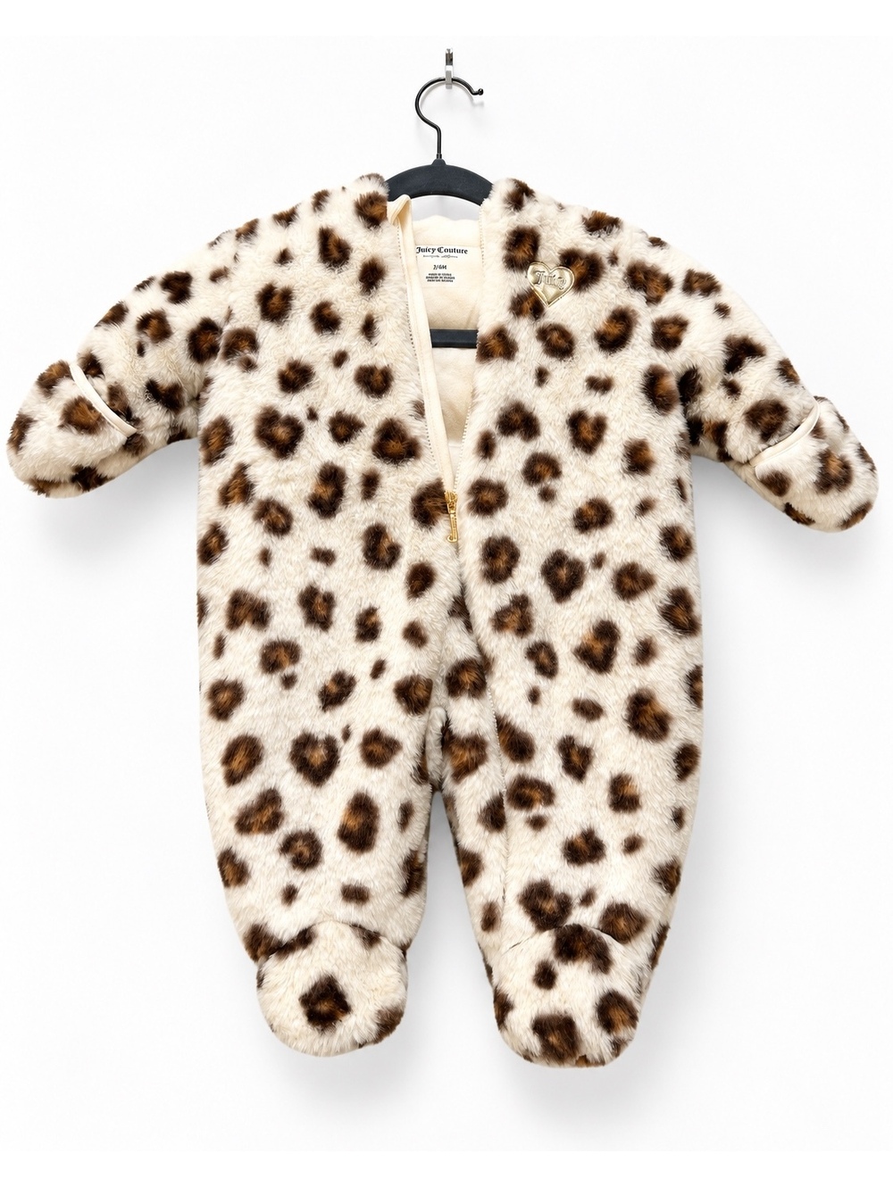 Juicy Couture Baby Leopard Print Faux Fur Snowsuit 3-6 Months